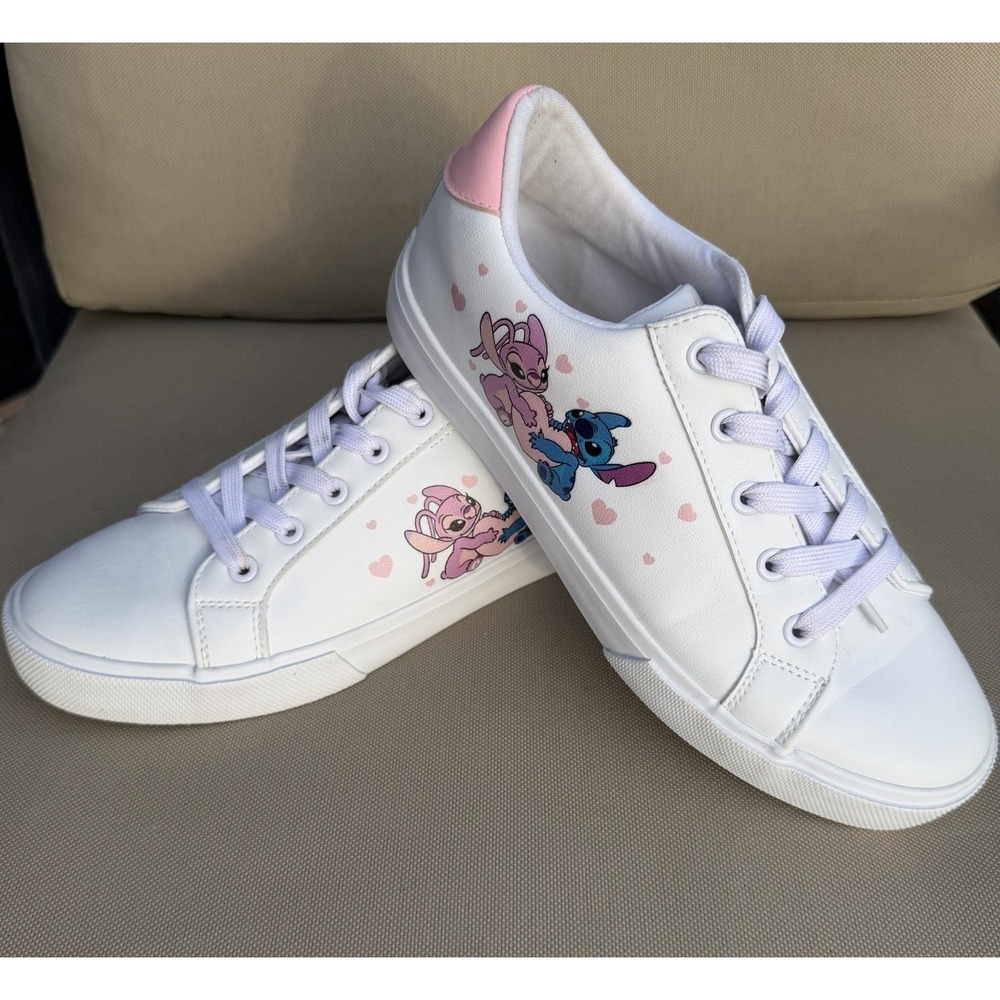 Disney Lilo & Stitch Stitch Angel Ladies size 8 White Pink Low Top Lace-Up